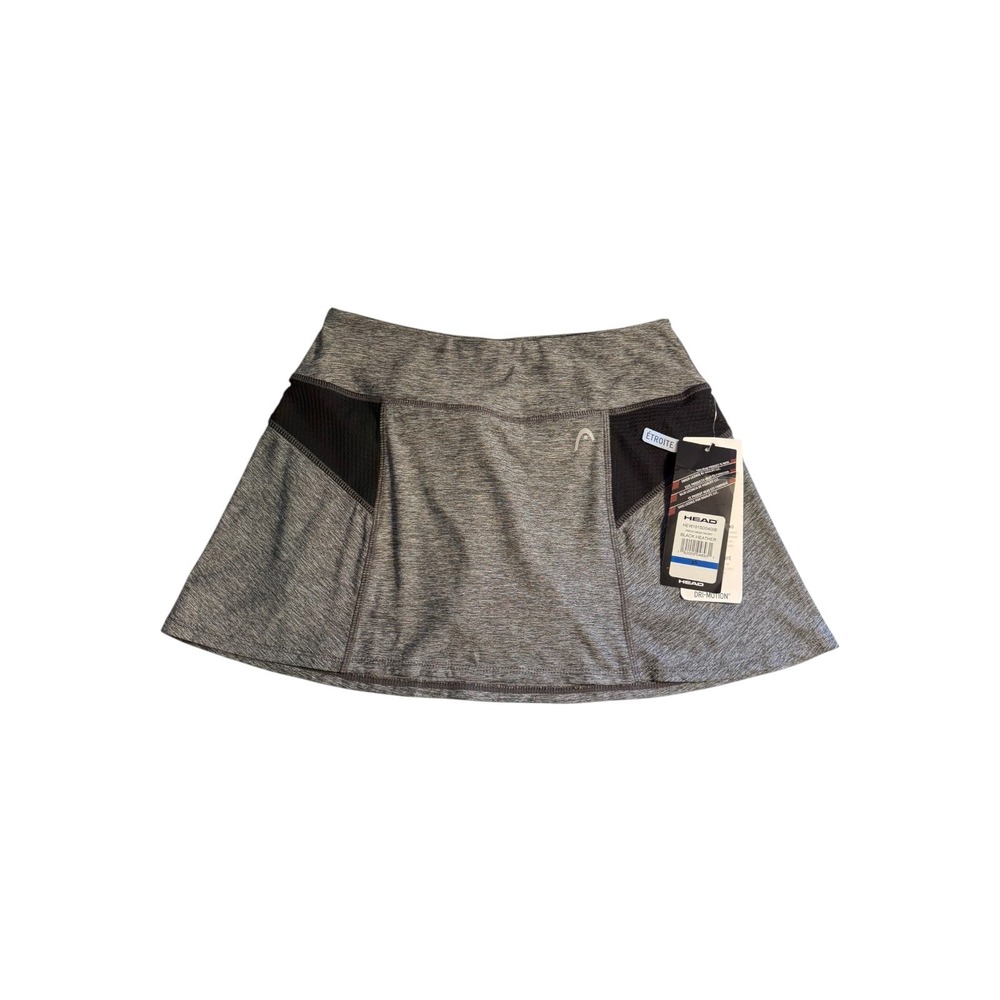 HEAD Womens Fresh Mesh Skort Black Heather Athletic‎ Tennis Skirt XS NEW